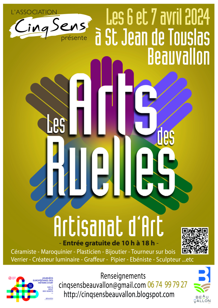 Les Arts des Ruelles dans le cadre des Journées Européennes des Métiers d'Art (JEMA) , à Saint Jean de Touslas les 6 et 7 avril.